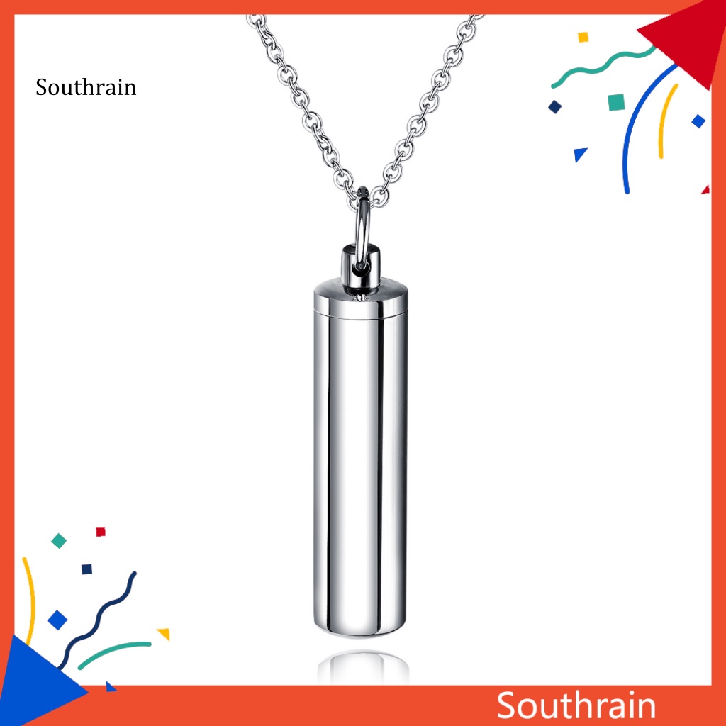 Sou Vòng cổ Bằng Thép Titan Mặt Hình Trụ Đính Đá Zircon Hình Cánh Thiên Thần Thời Trang Cho Nam