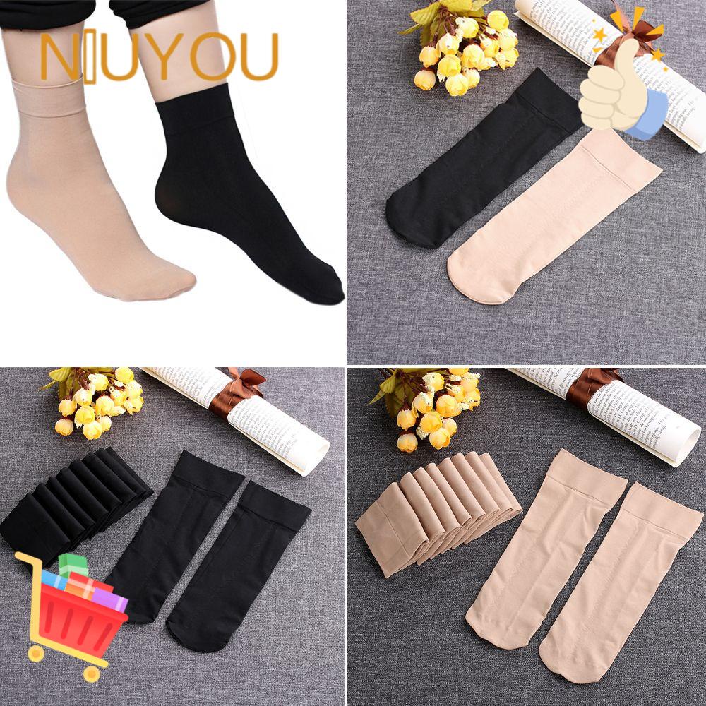 1 / 5 / 10 Đôi Tất Ngắn Bằng Nylon Giữ Ấm Chống Trượt