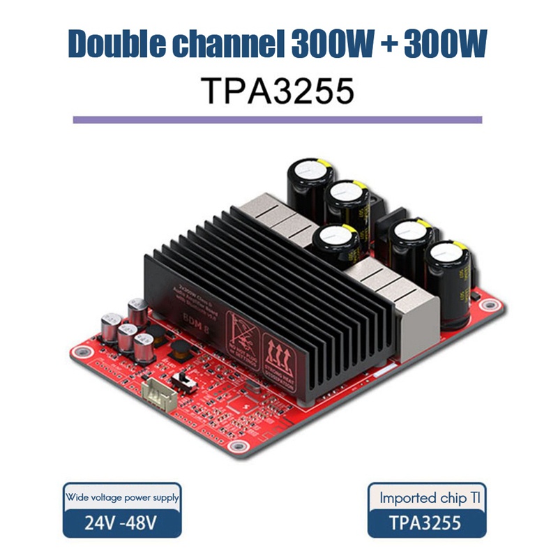 Bảng mạch khuếch đại kỹ thuật số bdm8-a tpa3255 2x300w sốt âm thanh nổi hifi class d bộ khuếch đại âm thanh dc 24-48v