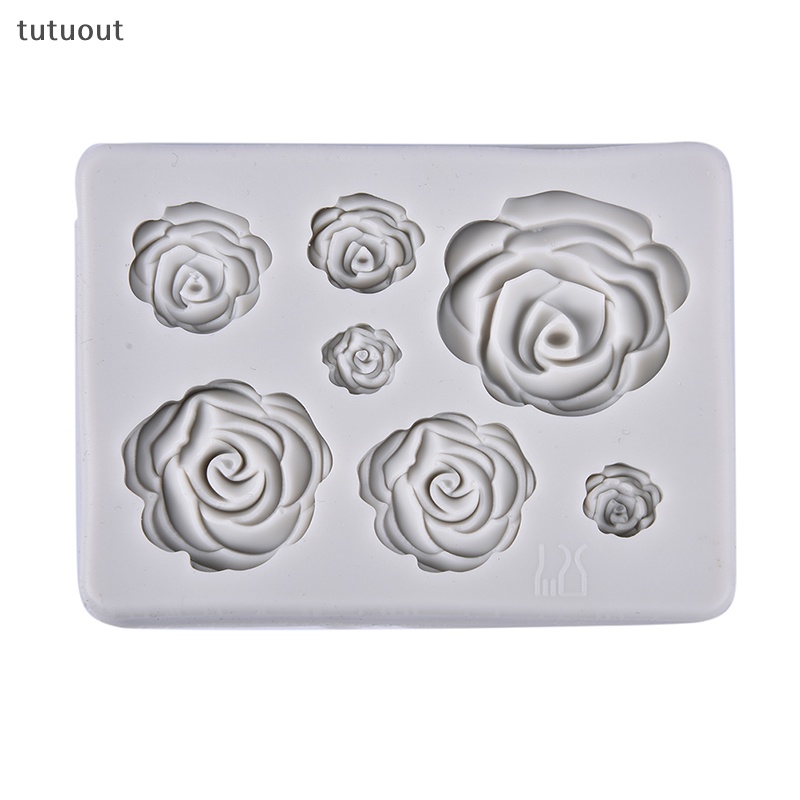 Khuôn Silicon Tạo Hình Hoa Hồng 3D Trang Trí Bánh