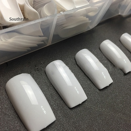 Set 500 Móng Tay Giả Che Phủ Toàn Diện Màu Trắng Thời Trang Cho Nữ