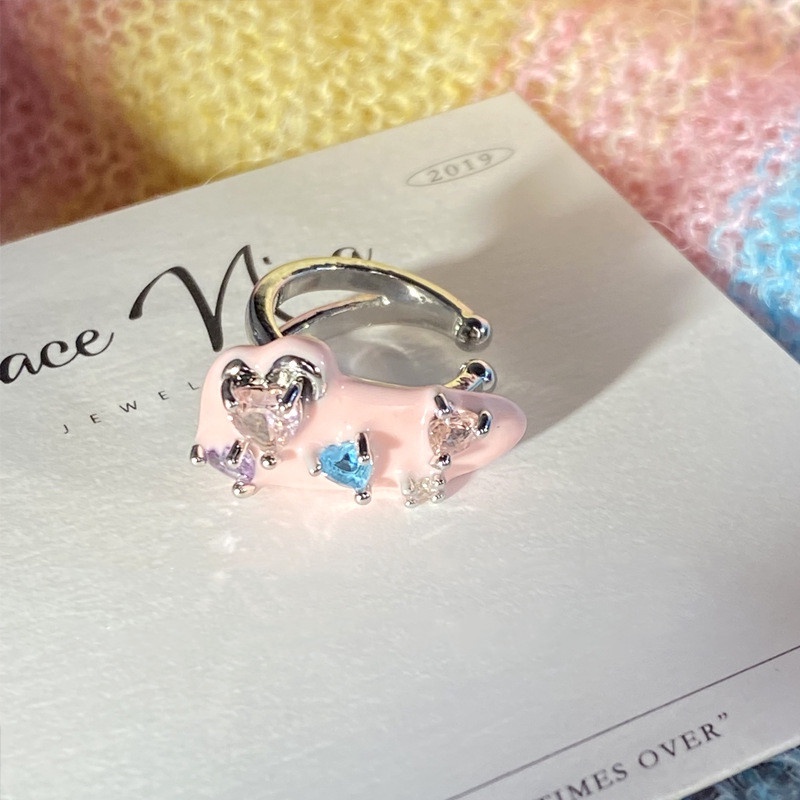 Bông Tai Dạng Kẹp Đính Đá Zircon Màu Macaron Dễ Thương Cá Tính Cho Nữ