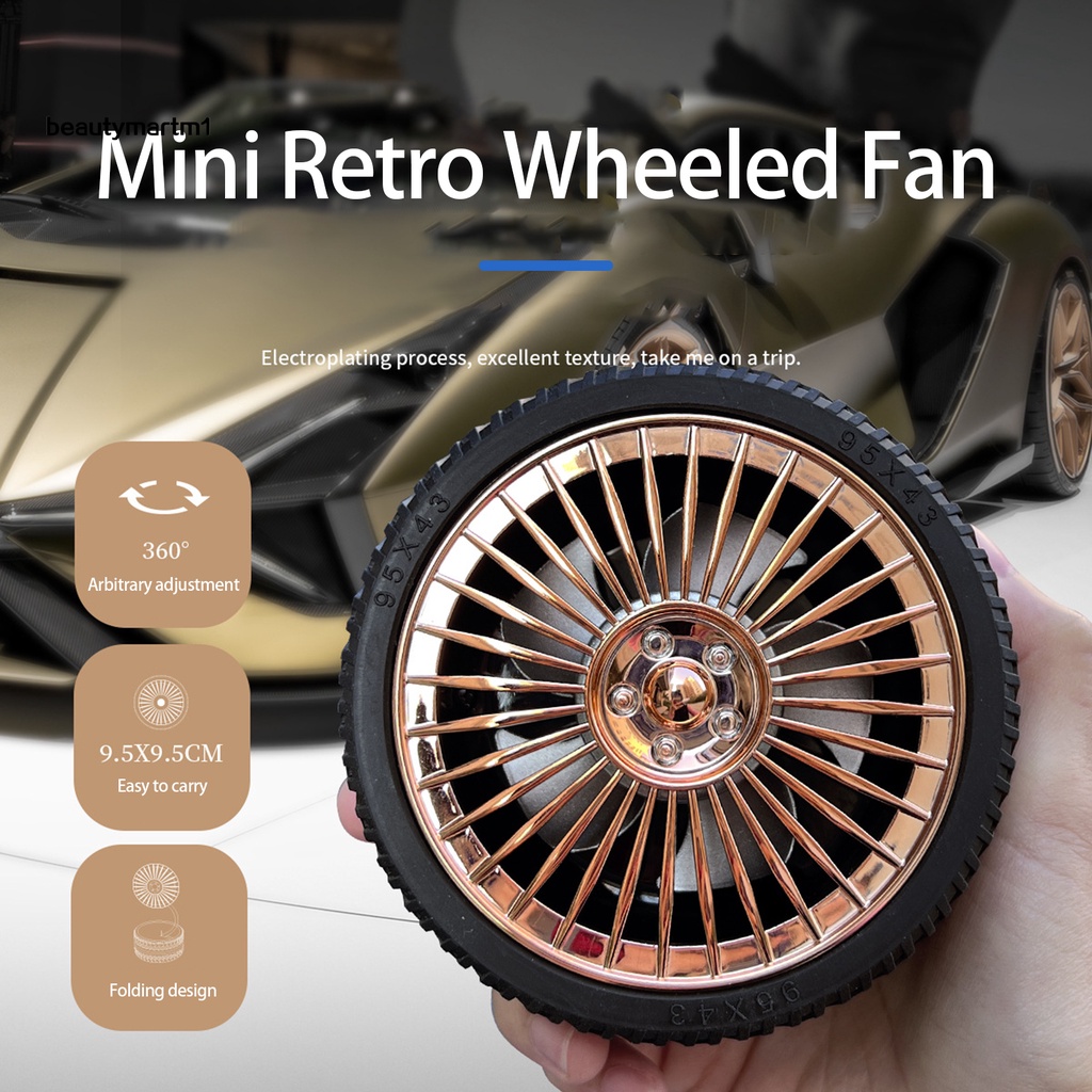 Quạt Mini Bỏ Túi Mạ Điện 500mAh BMM1 Phong Cách Retro Sáng Tạo Có Thể Điều Chỉnh Tiện Dụng