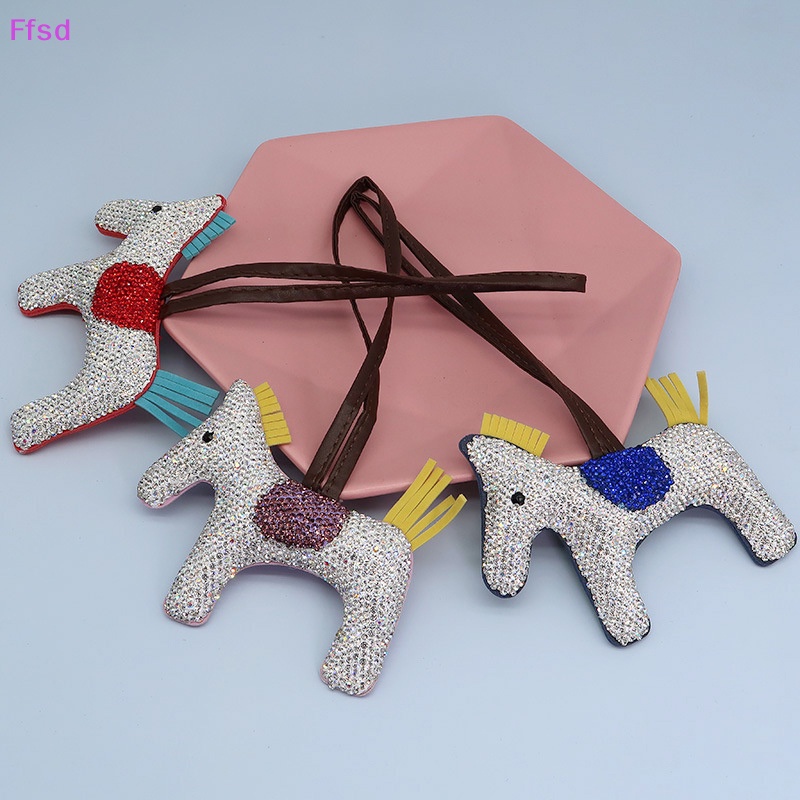 {Ffsd} Móc Khóa Hình Chú Ngựa Nhỏ Đính Đá Lấp Lánh Dễ Thương Phụ Kiện Túi Xách * Bán Chạy