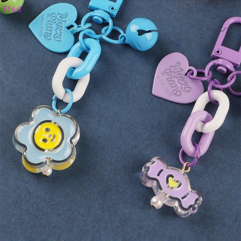{Ffsd} Móc Khóa Bằng Acrylic Hình Hoạt Hình Hoa Chuông Đầy Màu Sắc Dễ Thương * Bán Chạy