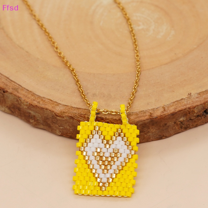 Vòng cổ Miyuki Mặt Thánh Giá Bằng Thép Không Gỉ Mạ Vàng Y2K Thời Trang Cho Nữ