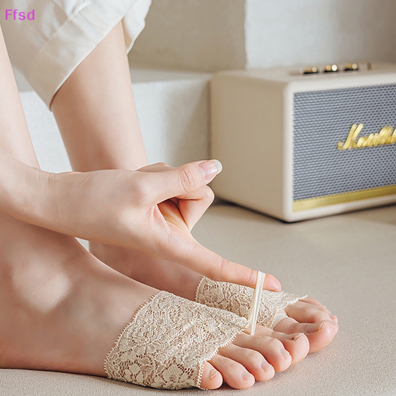 {Ffsd} Vớ Cotton Năm Ngón Phối Ren Lưới Nửa Bàn Chân Co Giãn Chăm Sóc Bàn Chân Mùa Hè Bán Chạy
