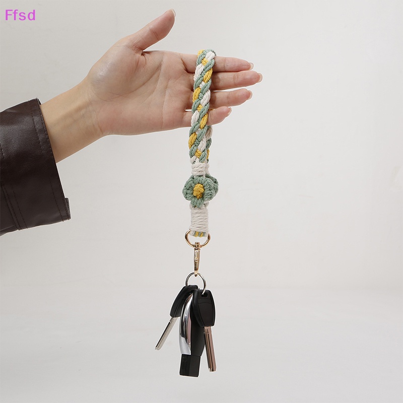 {Ffsd} Móc Chìa Khóa Dệt Thủ Công Hình Hoa Cúc Nhỏ Phong Cách Cổ Điển Thời Trang Sáng Tạo DIY