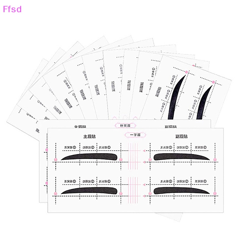 {Ffsd} Bộ 12 Thẻ Dán Lông Mày Lười Biếng Nhanh Chóng Hình Dạng