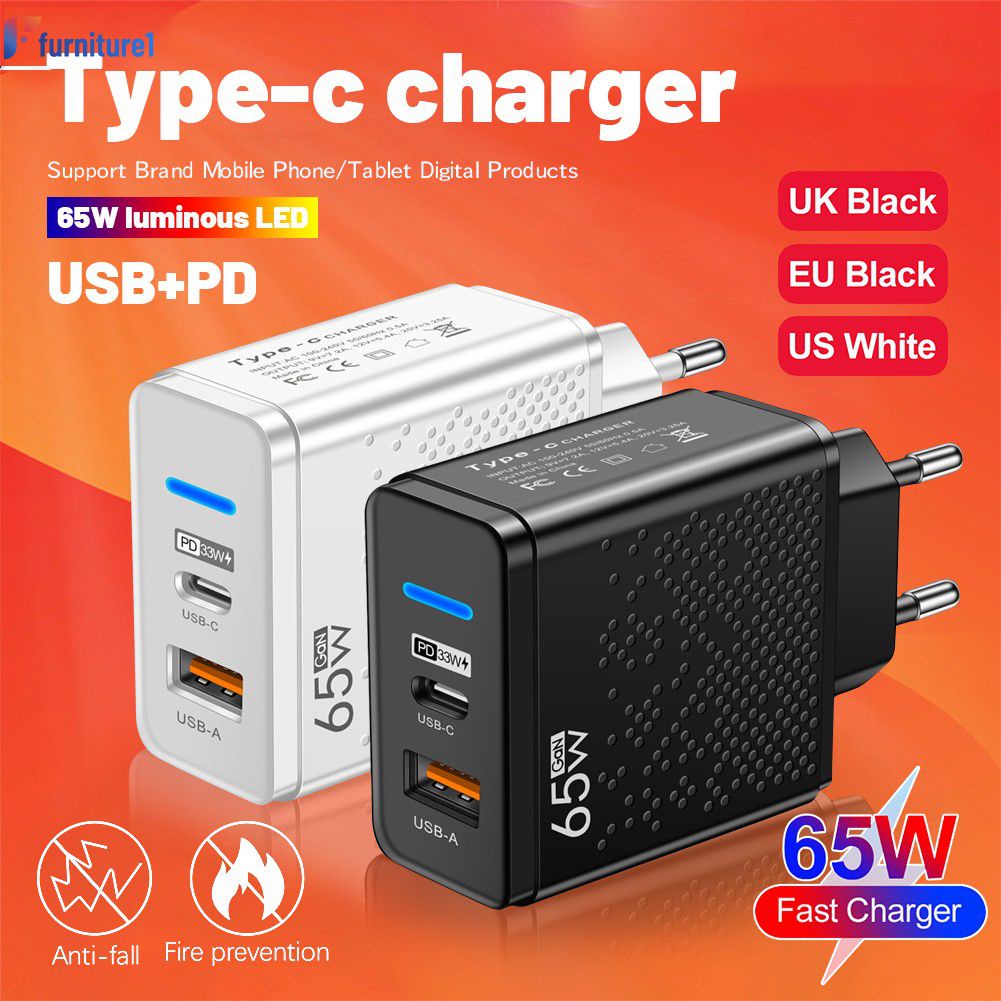 Củ Sạc Nhanh 65w Type C Mione Qc3.0 Pd Gan Cổng Usb C Eu Cho Điện Thoại Ios Android