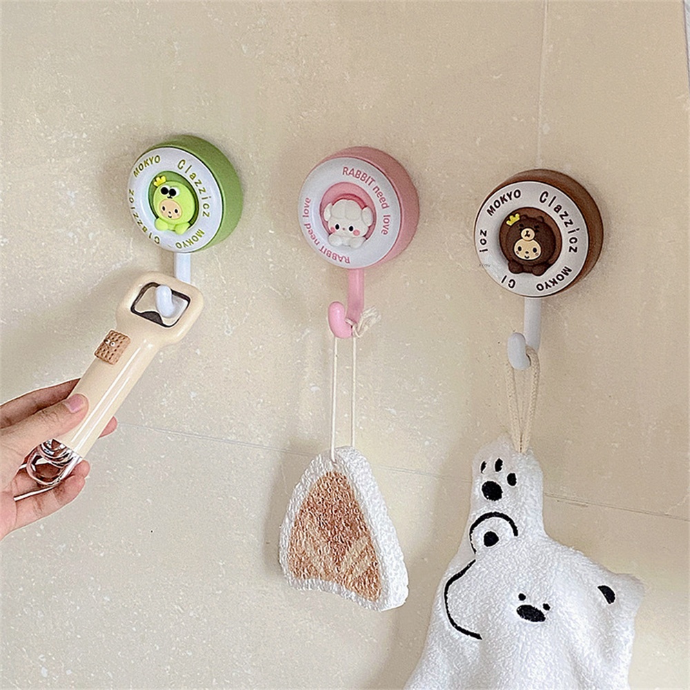 Móc treo đồ/ chìa khóa dán tường chắc chắn không đục lỗ họa tiết hoạt hình dễ thương cho nhà bếp/ phòng tắm