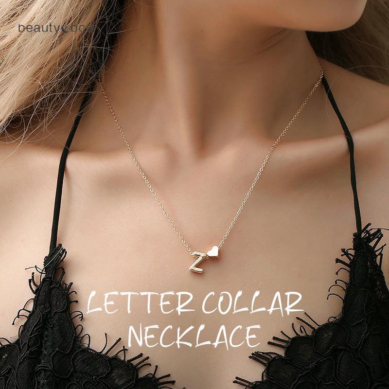 beautycoco🍊Dây Chuyền Vòng cổ nữ phối mặt hình 26 chữ cái tùy chọn đơn giản thời trang