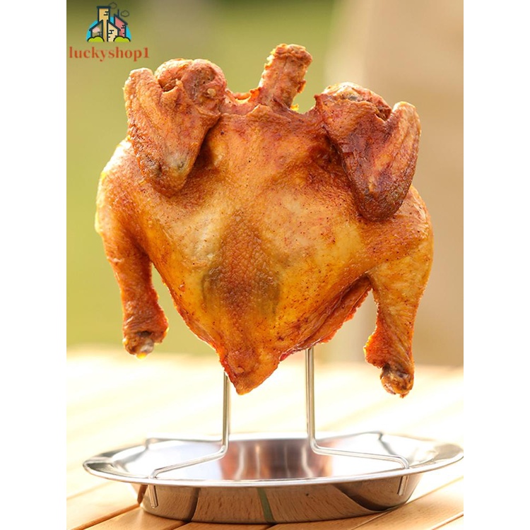 Bộ Giá Nướng Gà Bằng Thép Không Gỉ Chống Dính Tiện Dụng