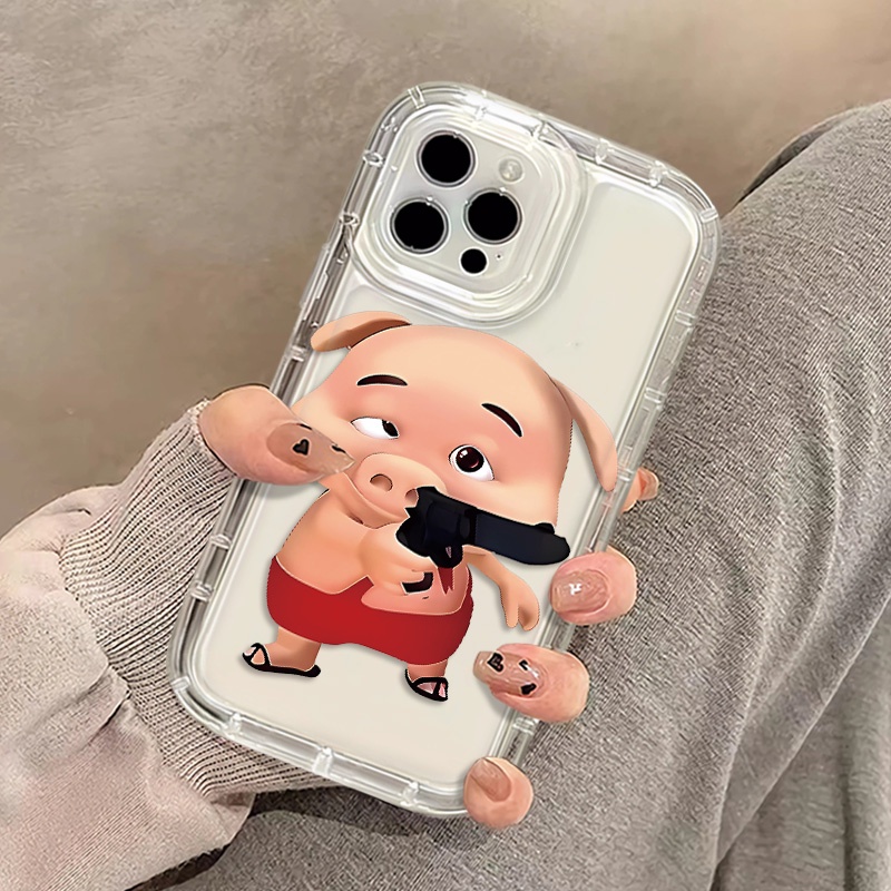 Ốp Điện Thoại Silicon TPU Mềm Chống Sốc In Hình Chú Heo Dễ Thương Cho IPhone 14 13 11 12 Pro XS Max X XR 7 + 8 Plus