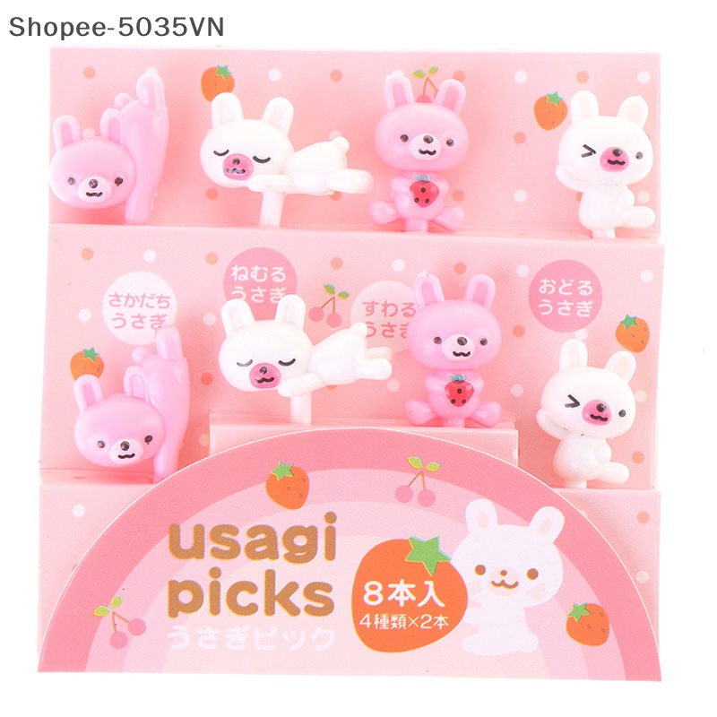 Bộ 8 Nĩa Ăn Trái Cây / Tráng Miệng Hình Gấu Hoạt Hình Mini {akindofstar1.vn} {akindofstar1.vn} {Akindofstar} {Akindofstar}
