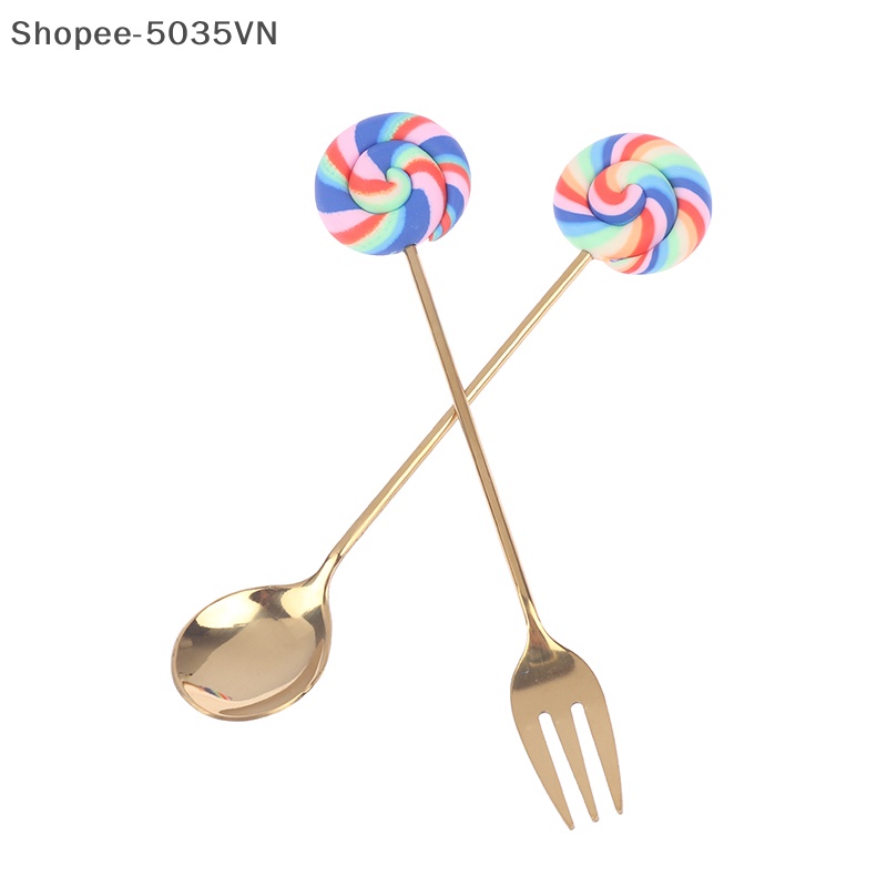 Set 4 Muỗng / Nĩa / Muỗng Khuấy Cà Phê / Sữa / Bánh Donut Cho Nhà Bếp {akindofstar1.vn}