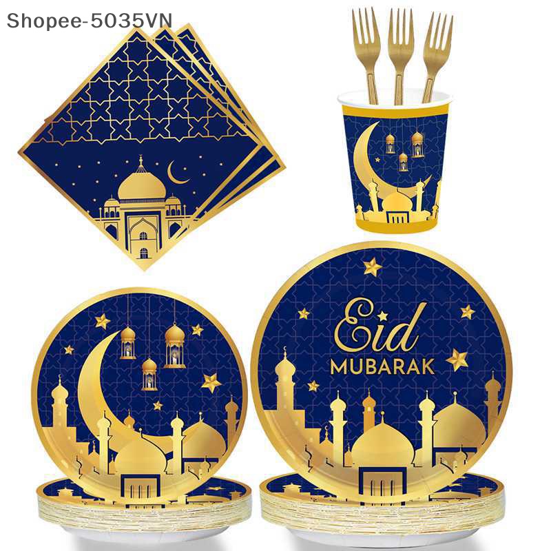Bộ Dụng Cụ Ăn Uống EID Mubarak Ramadan 2023 Ramadan Kareem Dùng Trang Trí Tiệc