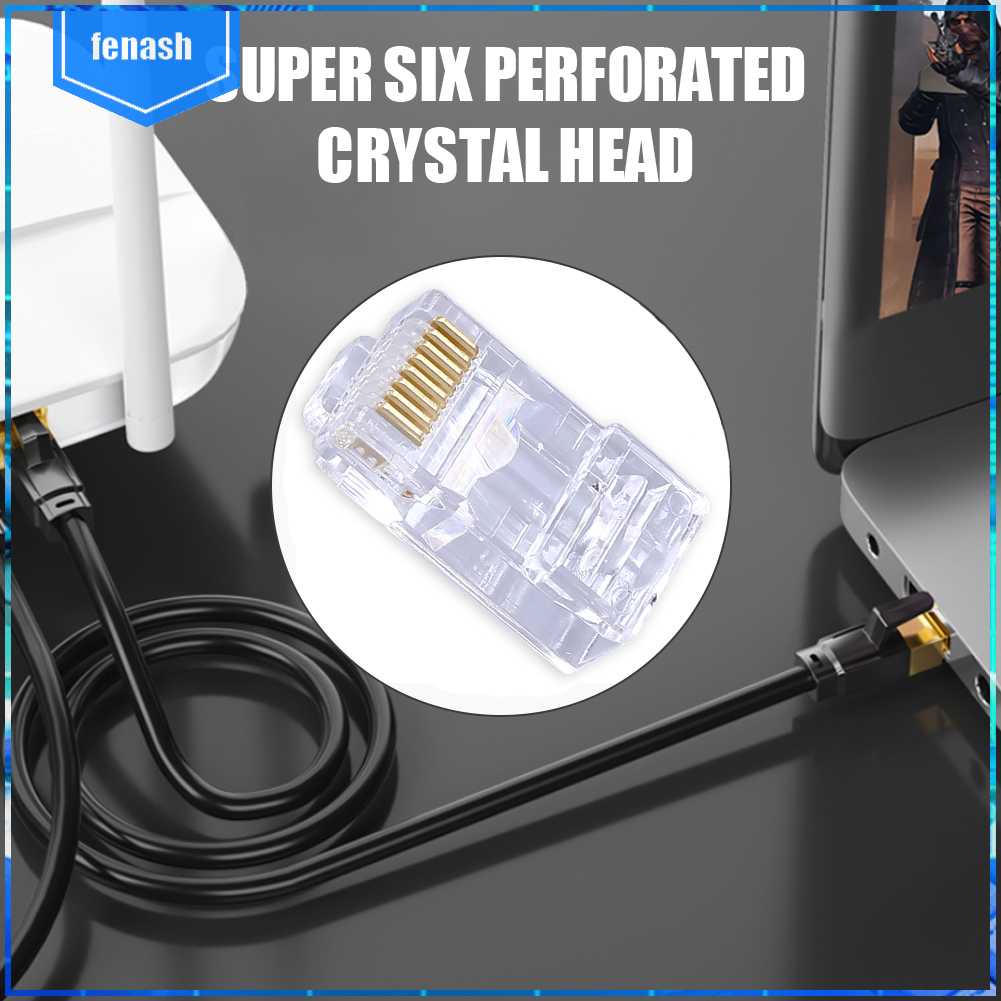 100 Đầu Nối Mạng Ethernet Mạ Vàng UTP RJ45 Cat6 8P8C Chất Lượng Cao