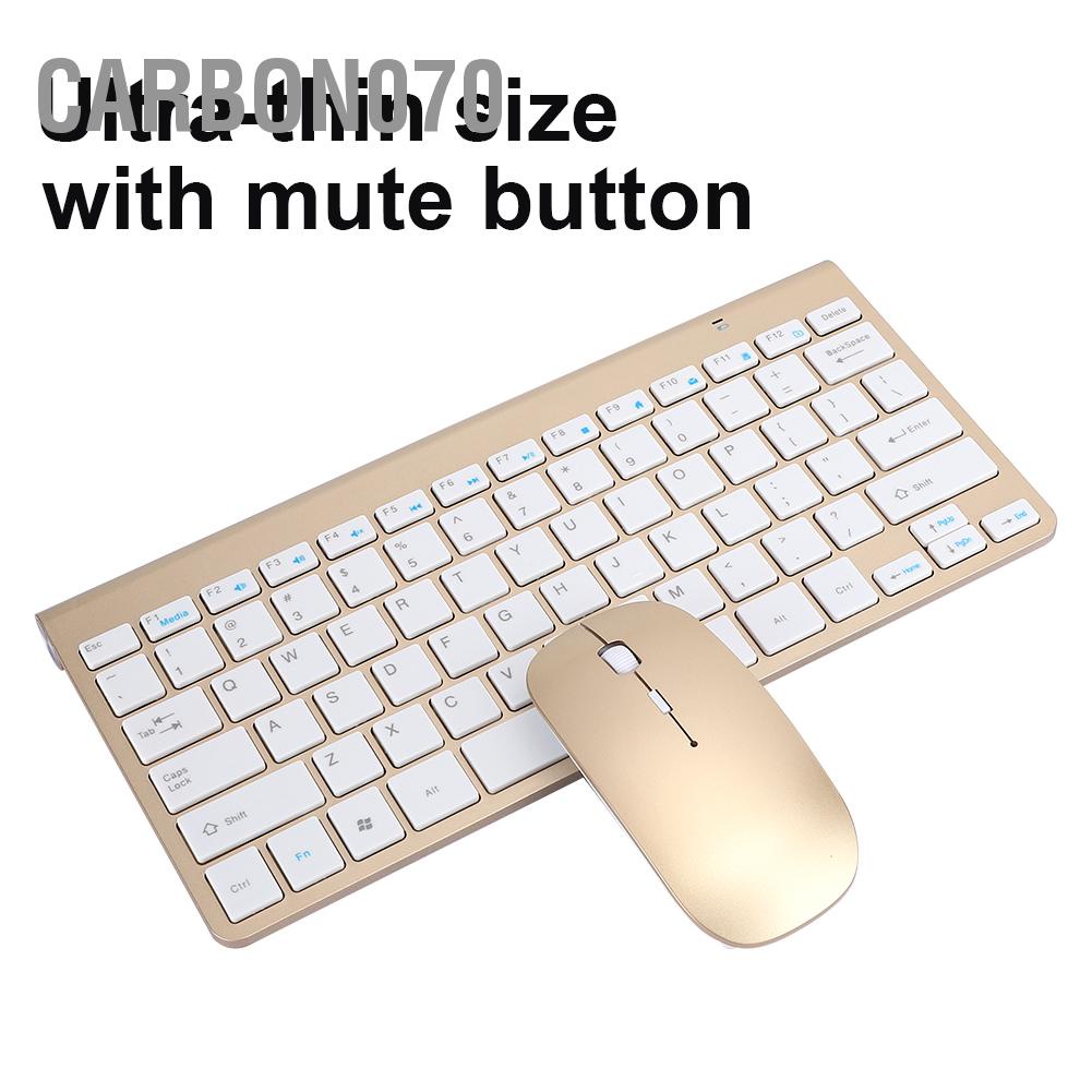 Carbon070 Bộ Bàn Phím Chuột Không Dây Siêu Mỏng Mute Mini Văn Phòng Tại Nhà Phụ Kiện Máy Tính 2.4G