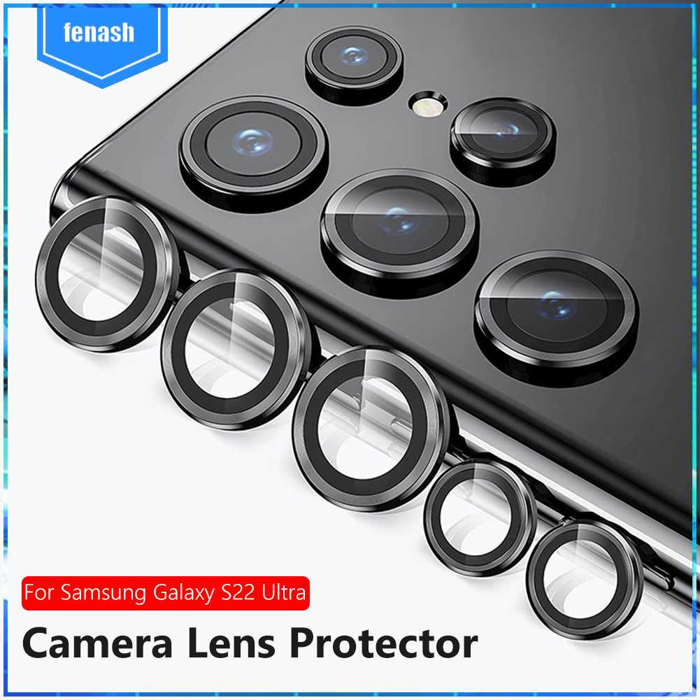 Set 5 Kính Cường Lực Hợp Kim Nhôm Bảo Vệ Camera Cho Samsung Galaxy S22 Ultra
