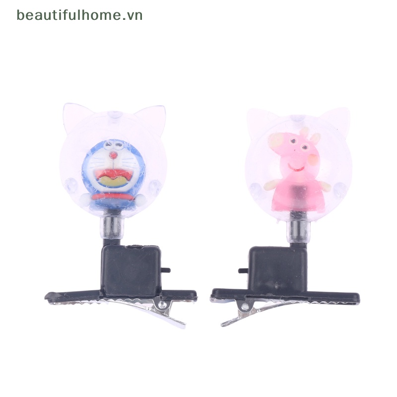 Bộ 2 Kẹp Tóc Trang Trí Tiệc Giáng Sinh / Halloween Hình Quả Bóng Hoạt Hình Phát Sáng