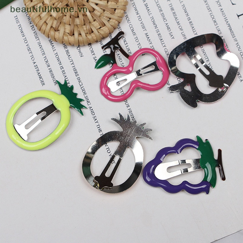 Set 5 Kẹp Tóc Càng Cua Họa Tiết Dâu Tây Ngọt Ngào Cho Nữ