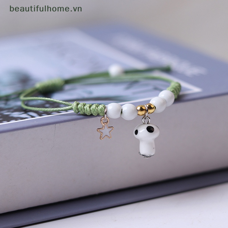 [beautifulhome] Vòng Tay Cổ Điển Hình Nấm Gốm Sứ Làm Thủ Công Làm Quà Tặng Cho Bạn Gái [beauty]