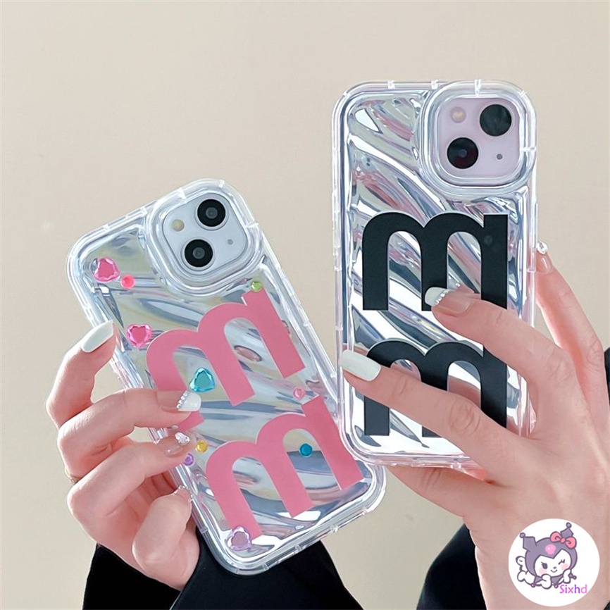Ốp Điện Thoại Silicon Đệm Khí In Chữ M &amp; Bức Xạ Cho iPhone 14 13 12 11 Pro Max SE2020 X Xr Xs Max 8 7 6 6s Plus
