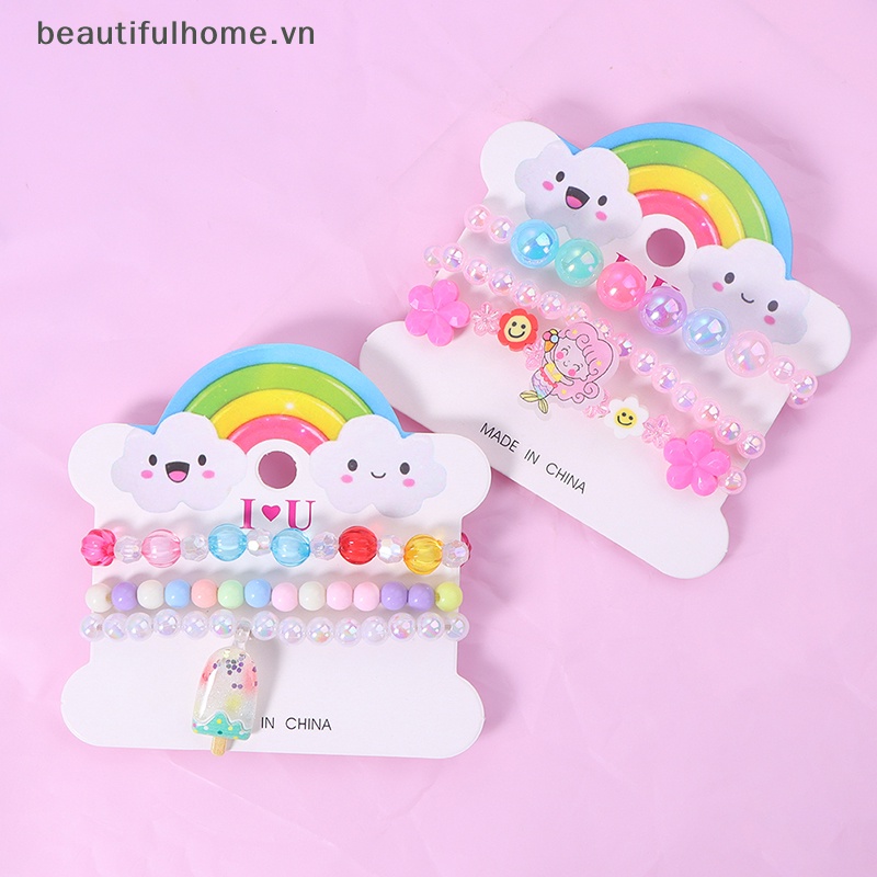 1 Vòng Tay Hạt Công Chúa Hoạt Hình Dễ Thương Cho Bé