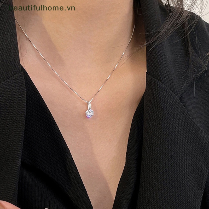 Vòng cổ Mặt Tròn Đính Đá Lấp Lánh Thời Trang Cho Nữ