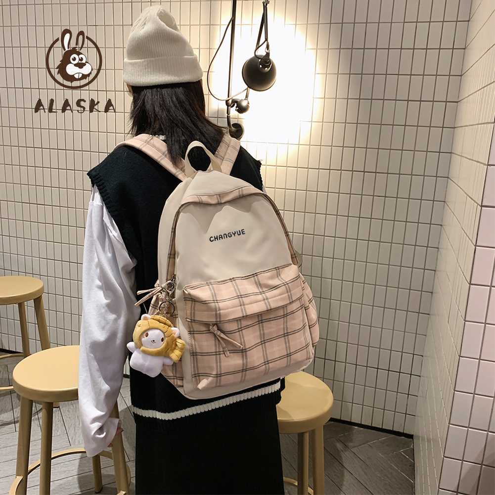 Ba Lô Học Sinh Sức Chứa Lớn Bằng Nylon Có Dây Đeo Tùy Chỉnh Phong Cách Retro Dễ Thương