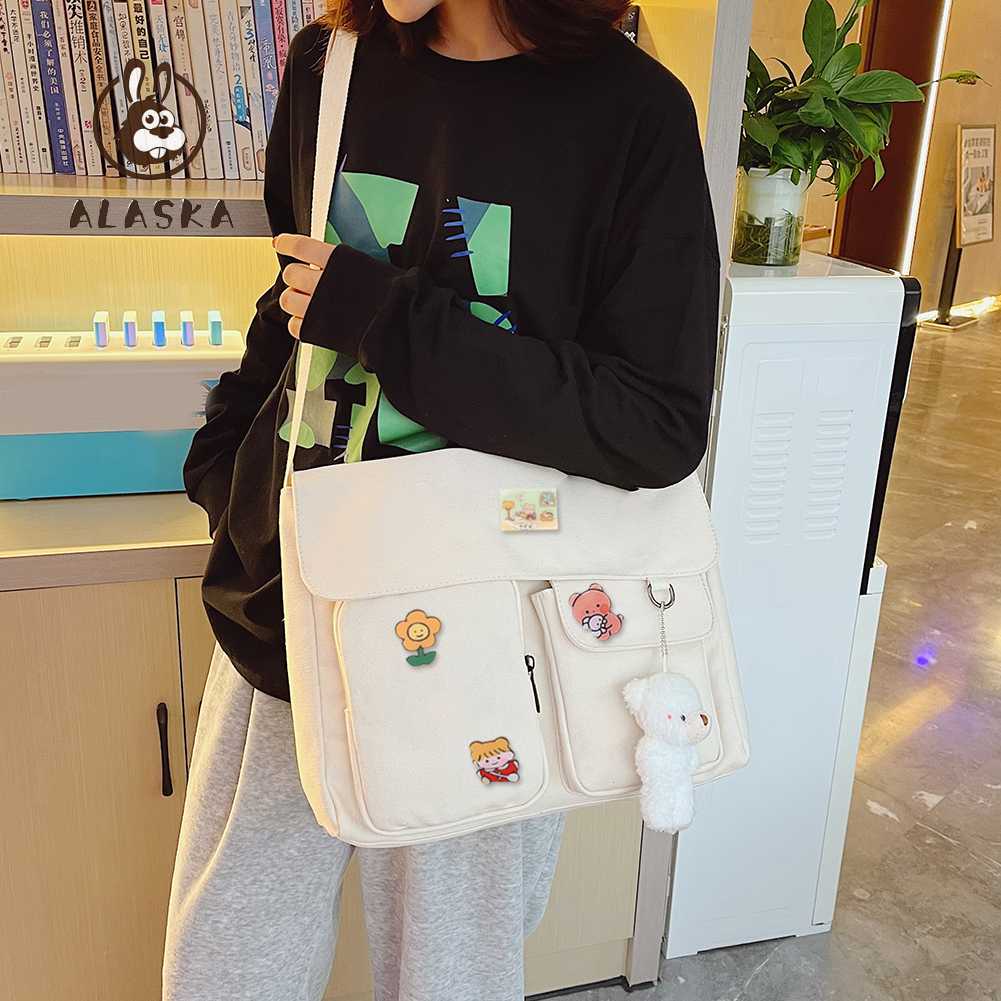 Túi Xách Canvas Sức Chứa Lớn Phong Cách Harajuku Nhật Bản Dễ Thương