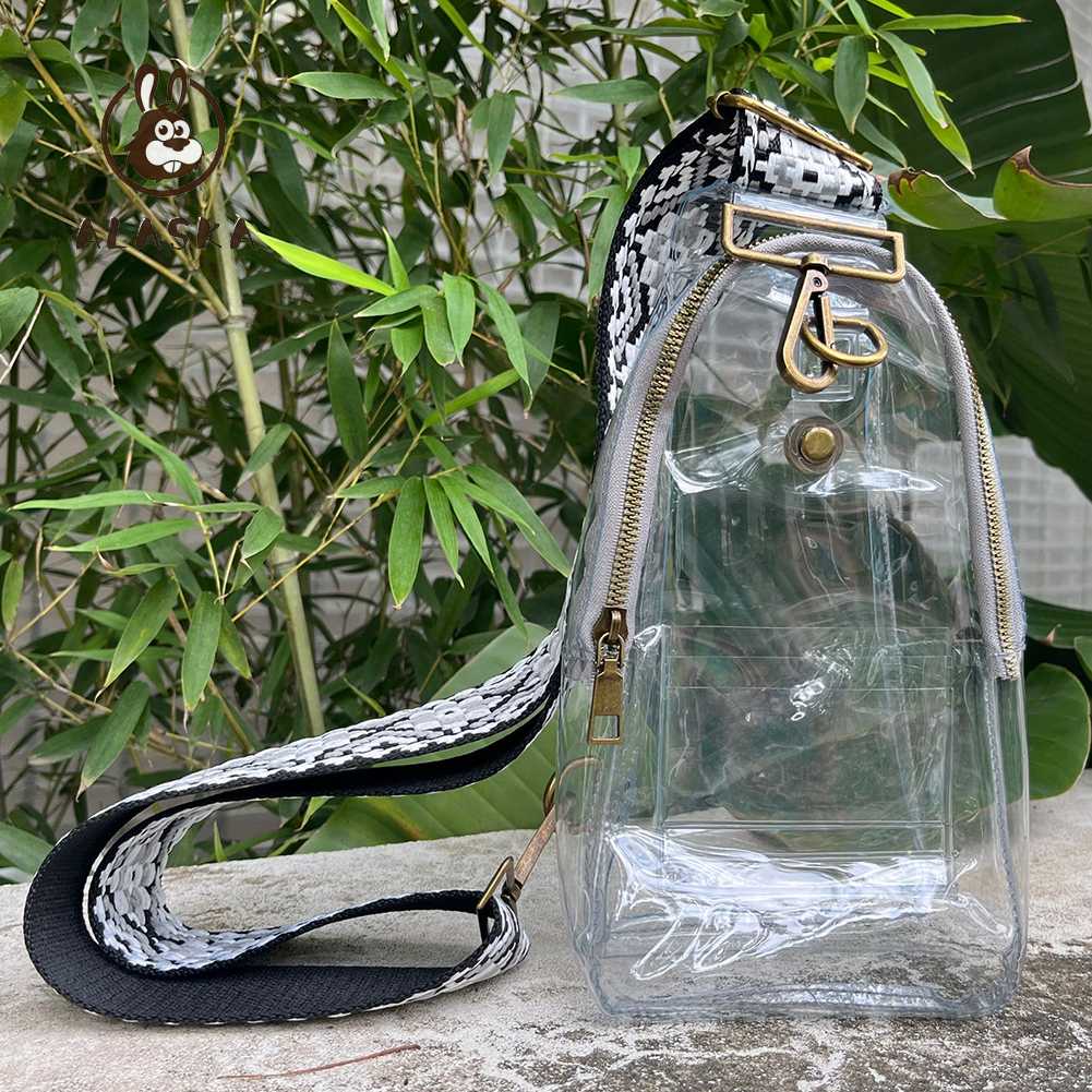 Túi Đeo Chéo Vai Bằng PVC Trong Suốt Phong Cách Boho Cho Người Tập Gym