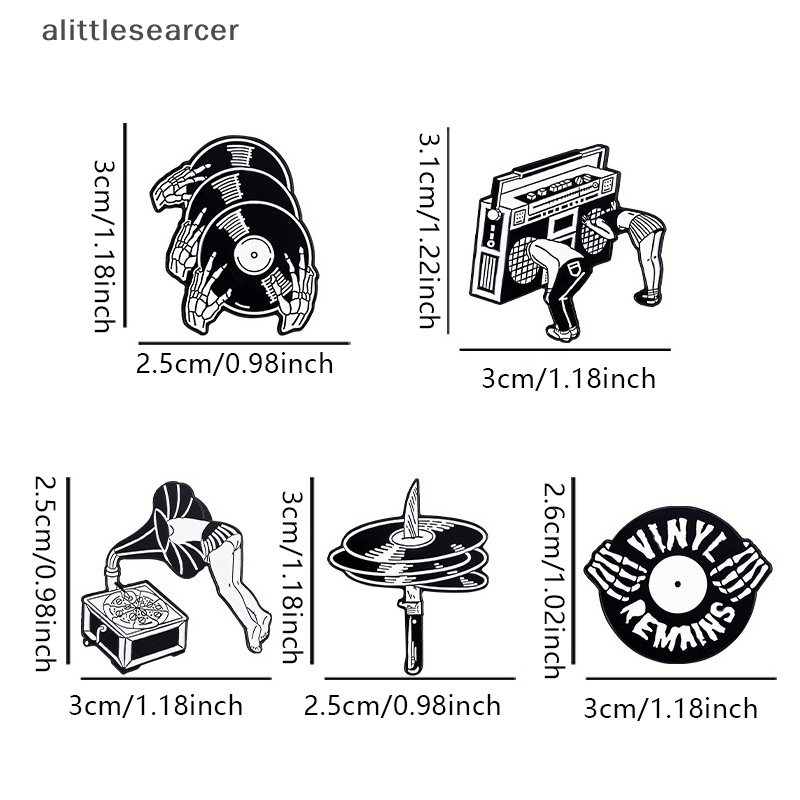 Ghim Cài Áo Bằng Vinyl Hình Đĩa Hát Kinh Dị Màu Đen