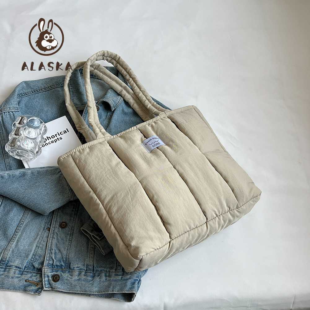 Túi Tote Đeo Vai Bằng Vải Cotton Mềm Màu Trơn Sức Chứa Lớn Thiết Kế Di Động Cho Nữ