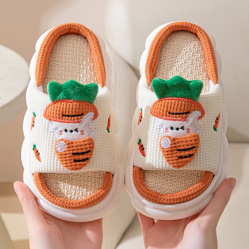 Doremi Dép Vải Lanh Thoáng Khí Thoải Mái Hình Chú Ếch 3D Dễ Thương Cho Bé Trai Và Gái