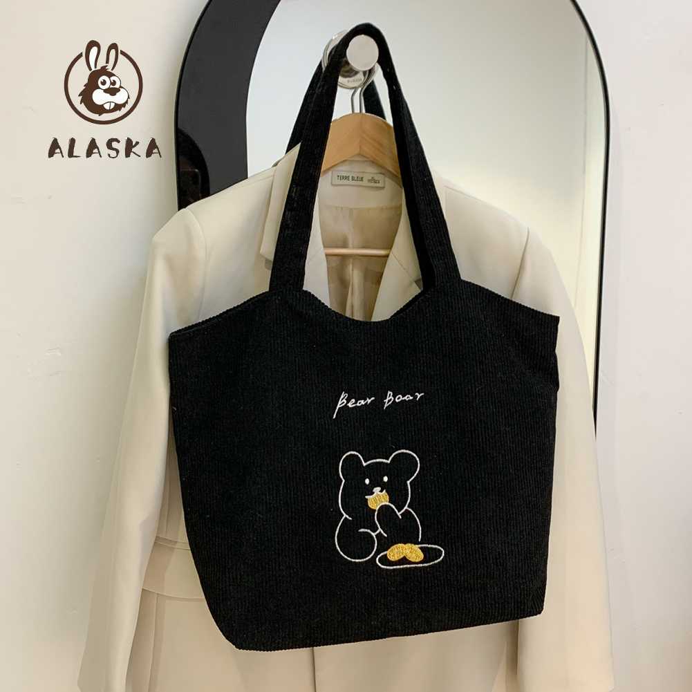 Túi Vải Đay Cỡ Lớn Mềm Mại Họa Tiết Chú Gấu Dễ Thương Dùng Khi Làm Việc [alaska.vn]