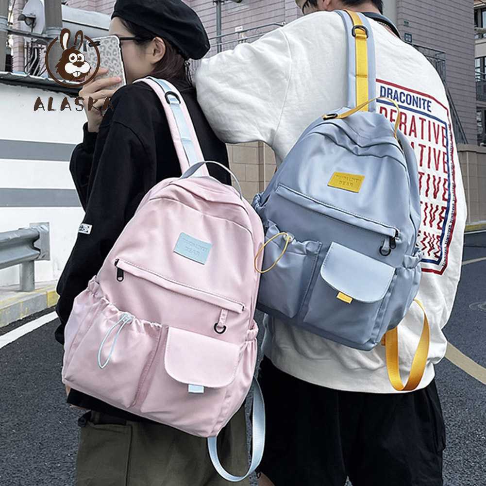 Ba Lô Đựng Laptop Sức Chứa Lớn Bằng Nylon Màu Tương Phản Dây Đeo Tùy Chỉnh Thời Trang Cho Học Sinh