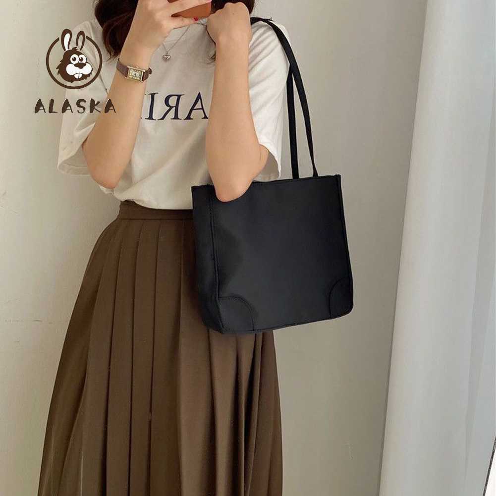 Túi Mua Sắm Bằng Nylon Màu Trơn Đơn Giản Tiện Dụng Mang Theo Du Lịch Hàng Tuần
