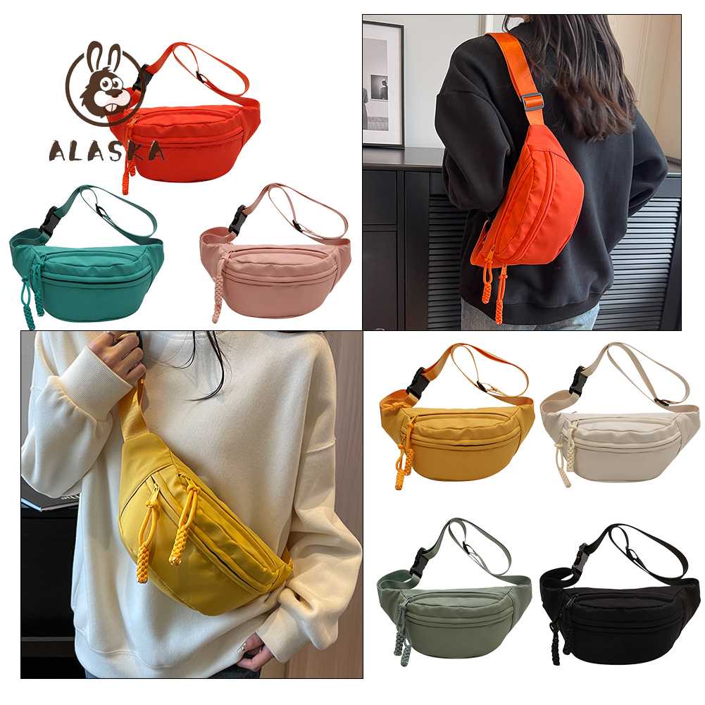 Túi Đeo Chéo Vải Canvas Màu Trơn Chống Thấm Nước Thời Trang 2023 Cho Nữ