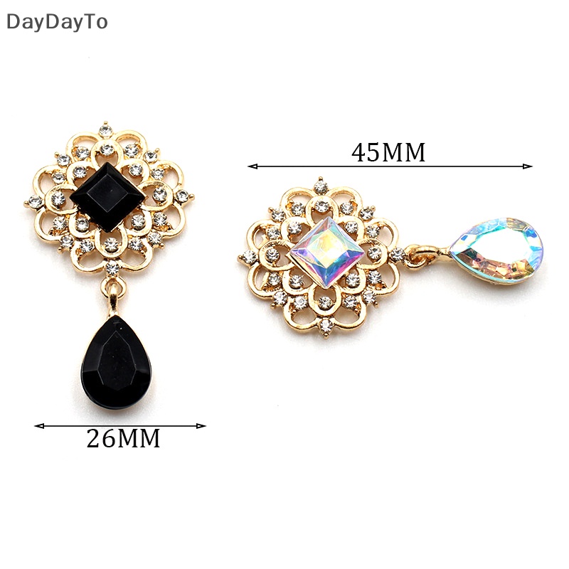 Nút Vuông Hợp Kim 25 * 45MM Đính Đá Diy Trang Trí Hộp Quà Đám Cưới