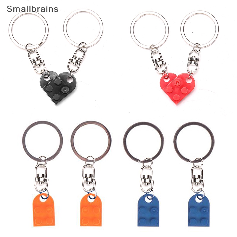 Set 2 Móc Khóa Tình Bạn Hình Viên Gạch / Trái Tim Dễ Thương