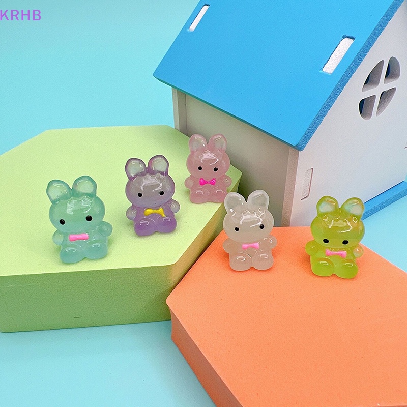Set 5 Mô Hình Thỏ Dạ Quang Xinh Xắn Dùng Để Trang Trí Nội Thất / Tiểu Cảnh Mới
