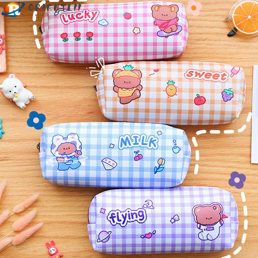 Bóp Viết Da PU Chống Nước In Hình Gấu Dễ Thương