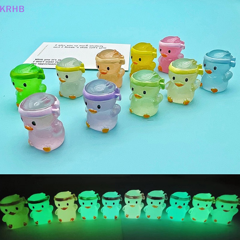 Set 2 Đồ trang trí Vịt Dạ Quang Dễ Thương Dùng Để Trang Trí Mới
