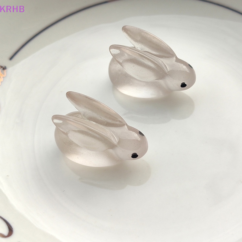 Set 10 Keo Dạ Quang Hình Thỏ Mini Dùng Trang Trí Đồ Trang Sức DIY Mới