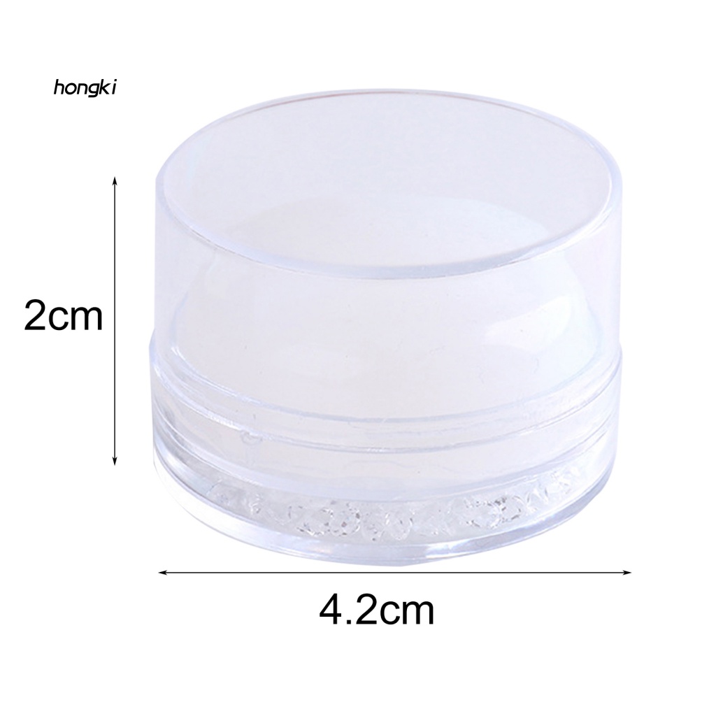 Dụng Cụ In Dấu Trang Trí Móng Tay Hình Tròn Bằng Silicon Trong Suốt Không Cần Chạm Tháo Rời