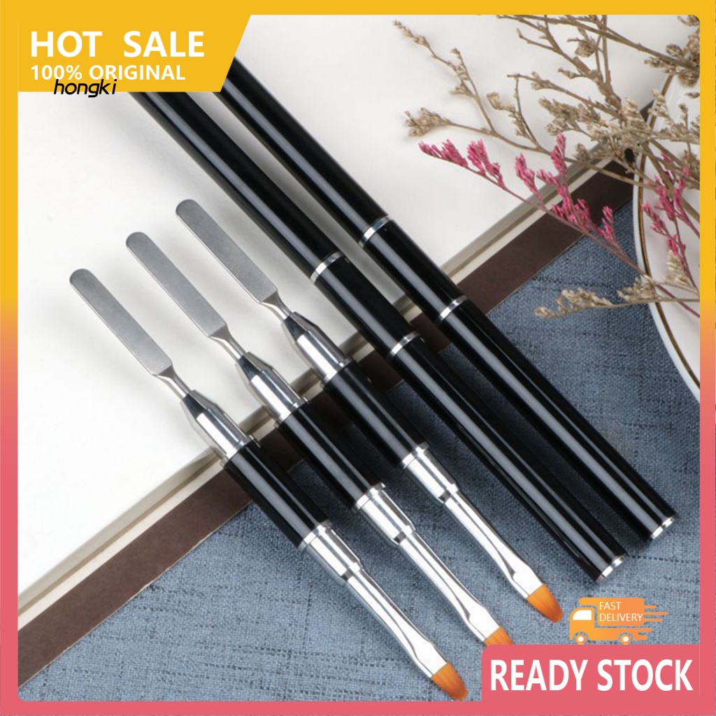 Cọ Vẽ Móng Nghệ Thuật Bằng Thép Không Gỉ Thiết Kế 2 Trong 1 Tiện Dụng