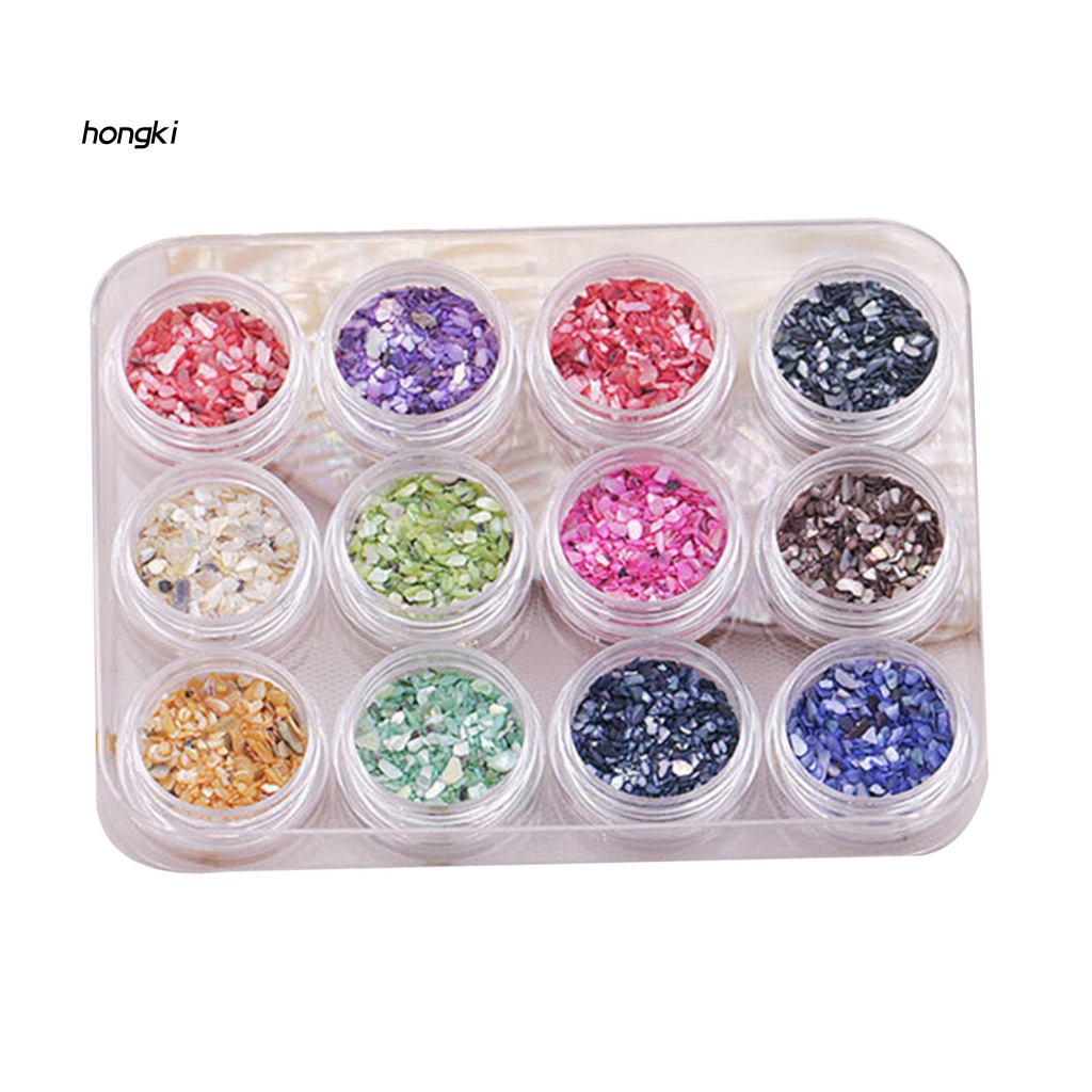 Set 12 Hộp Đá Mài Trang Trí Móng Tay Nghệ Thuật DIY