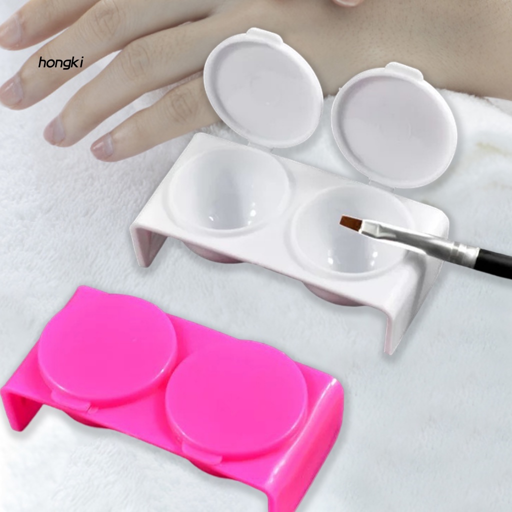 Set 2 Khay Đựng Đĩa Hai Ngăn Bằng Nhựa Thân Thiện Với Môi Trường Chống Vỡ Có Thể Tái Sử Dụng Kèm Nắp Đậy Cho Salon Làm Móng